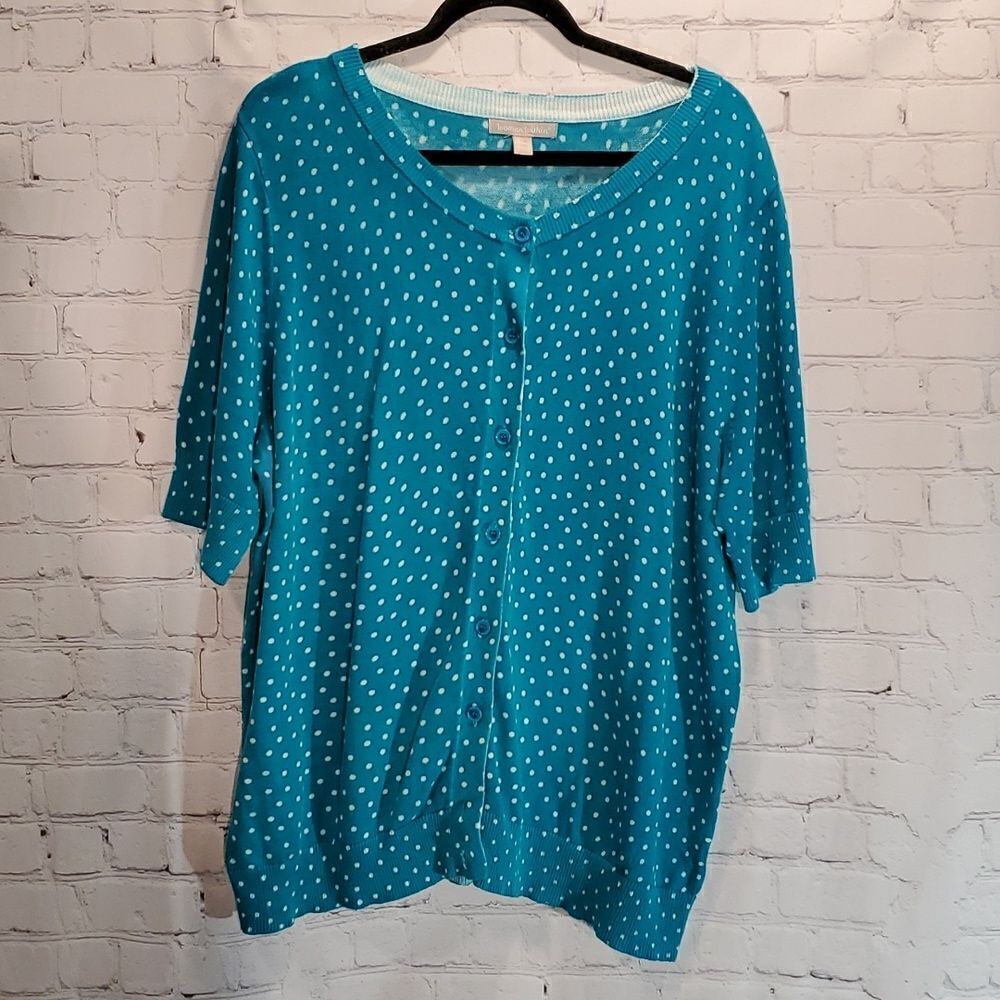 Woman Within plus size 18/20 button front short sleeve cardigan